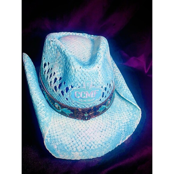 Official 2024 Country Music Festival CCMF Baby Blue Butterfly Cowboy Hat Myrtle main image 5